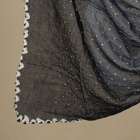 Blue 3pc Tie & Dye Satin Cotton Bandhani Dress Material