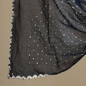 Blue 3pc Tie & Dye Satin Cotton Bandhani Dress Material