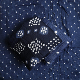 Blue 3pc Tie & Dye Satin Cotton Bandhani Dress Material