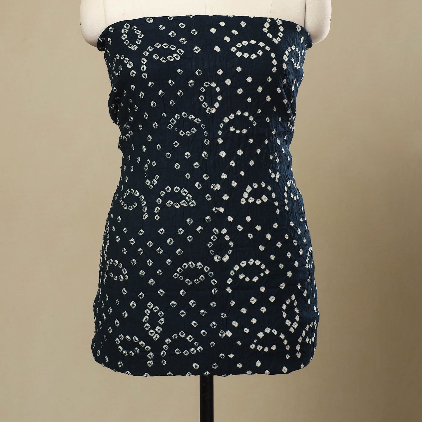 Buy 3pc Tie & Dye Satin Cotton Blue Bandhani Dress Material