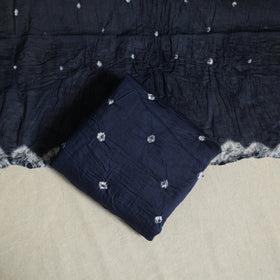 Blue 3pc Unstitched Kutch Bandhani Dress Material