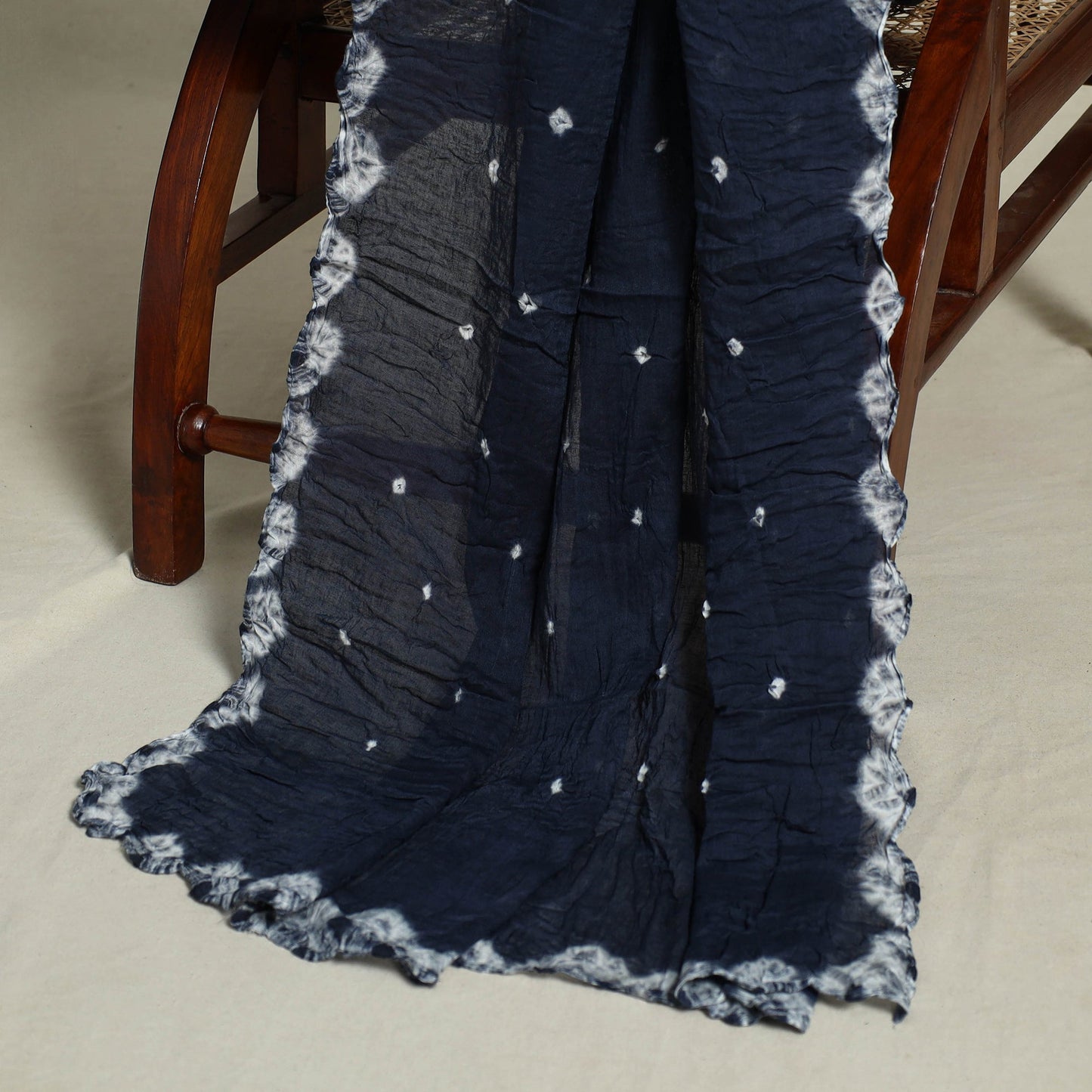 Blue 3pc Unstitched Kutch Bandhani Dress Material