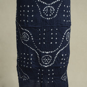 Blue 3pc Unstitched Kutch Bandhani Dress Material