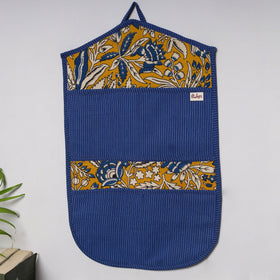 Blue - 4 pockets handcrafted cotton wall hanging letter