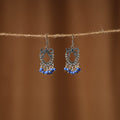 Blue Aadhya German Silver Beaded Earrings 