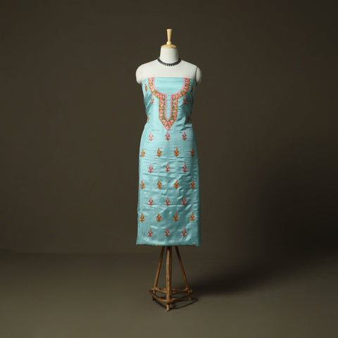 Aari hand embroidery silk 2pc unstitched dress material 23