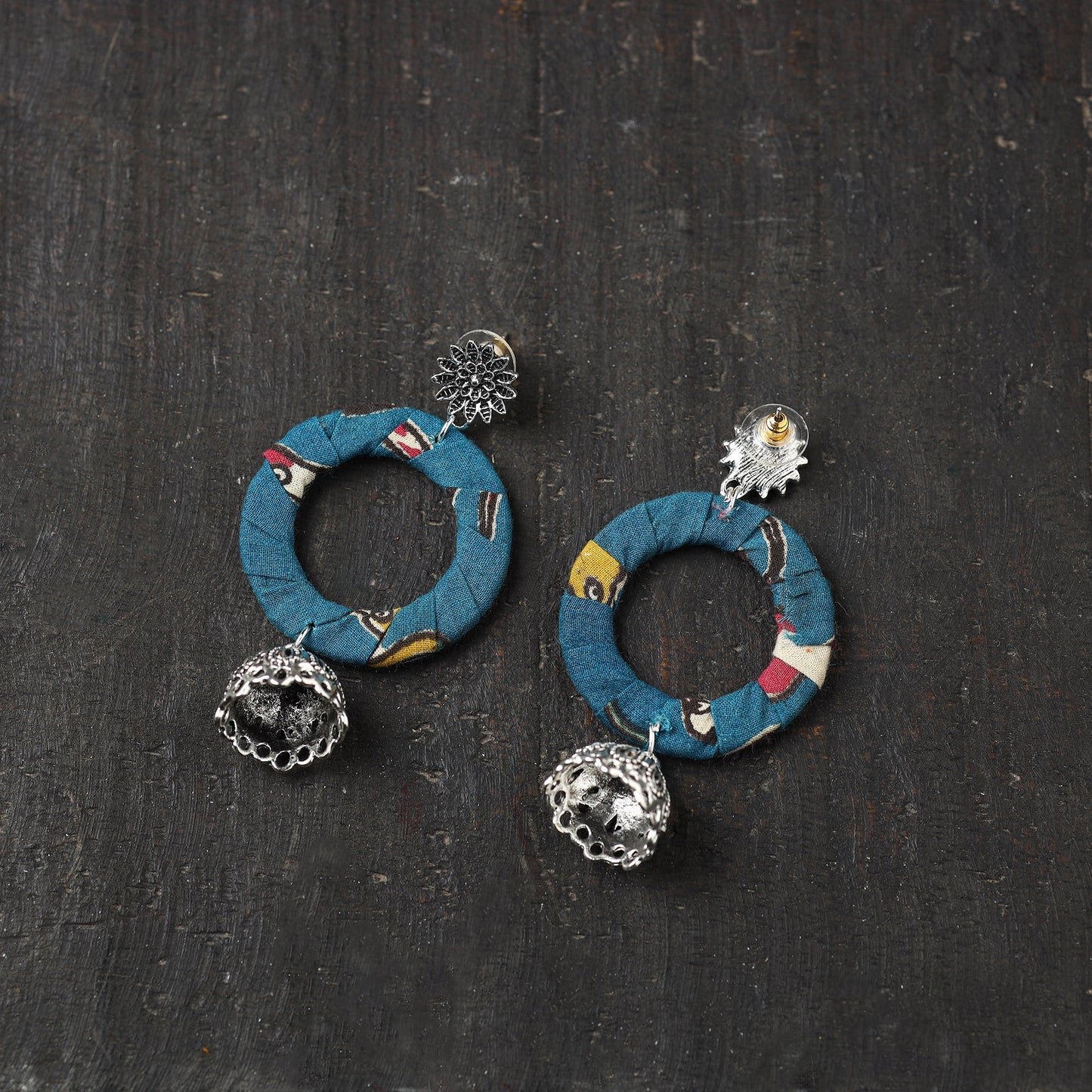 Blue - afiya gs fabart handmade earrings - handcrafted