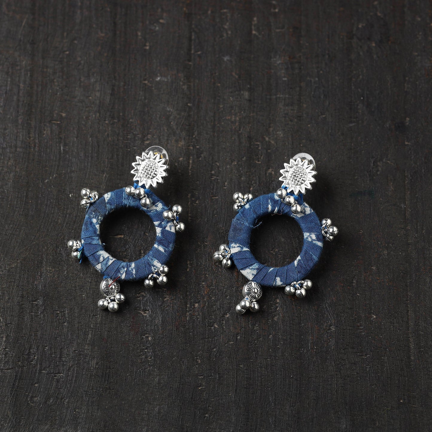 Blue - afreen gs fabart handmade earrings - handcrafted
