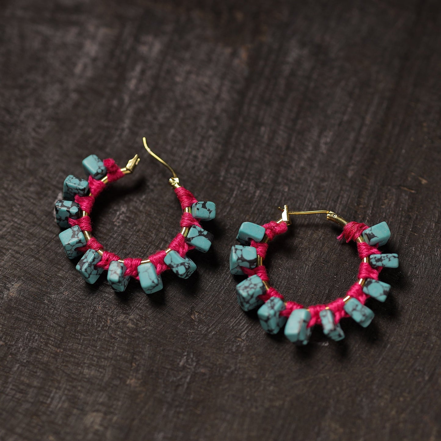 Buy Afreen Handmade Thread & Stone Work Earrings 09 Online at iTokri.com