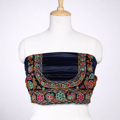 Buy Kutch Mirror Work Mashru Silk Blouse Piece Online at iTokri.com