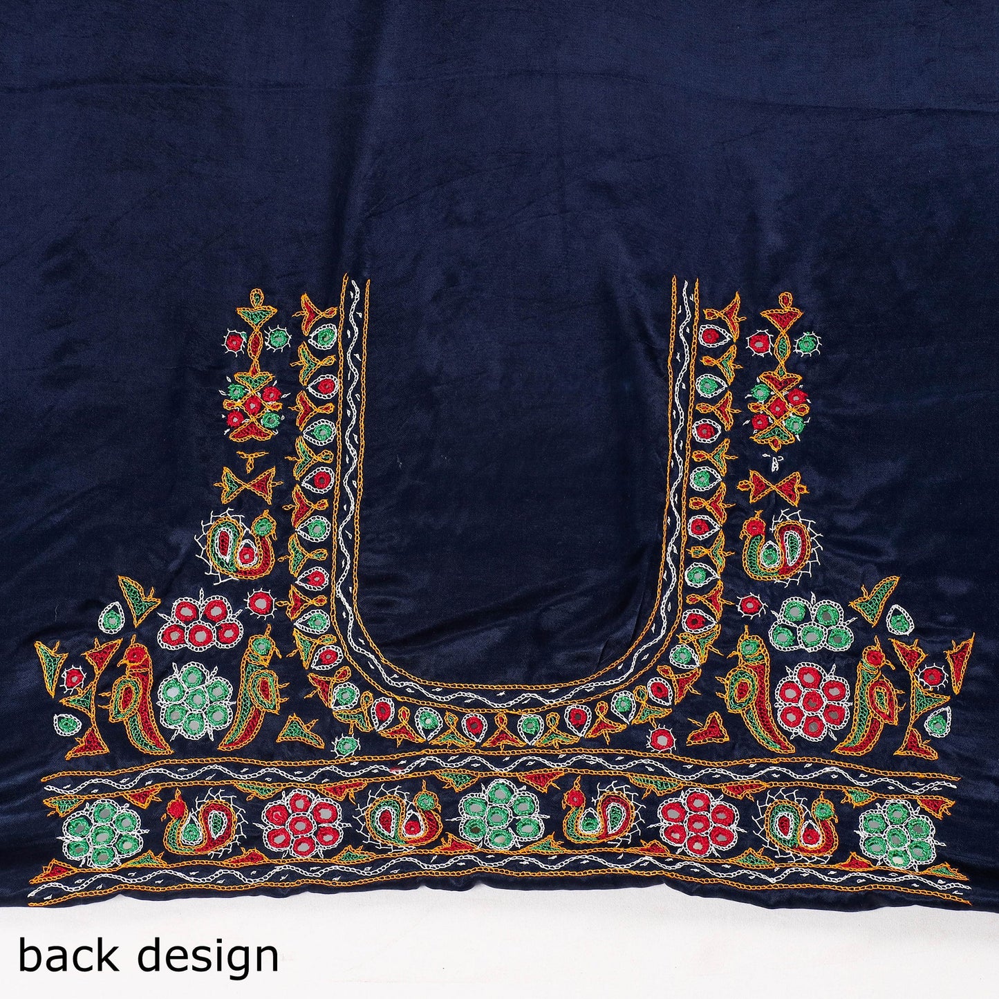Buy Kutch Mirror Work Mashru Silk Blouse Piece Online at iTokri.com