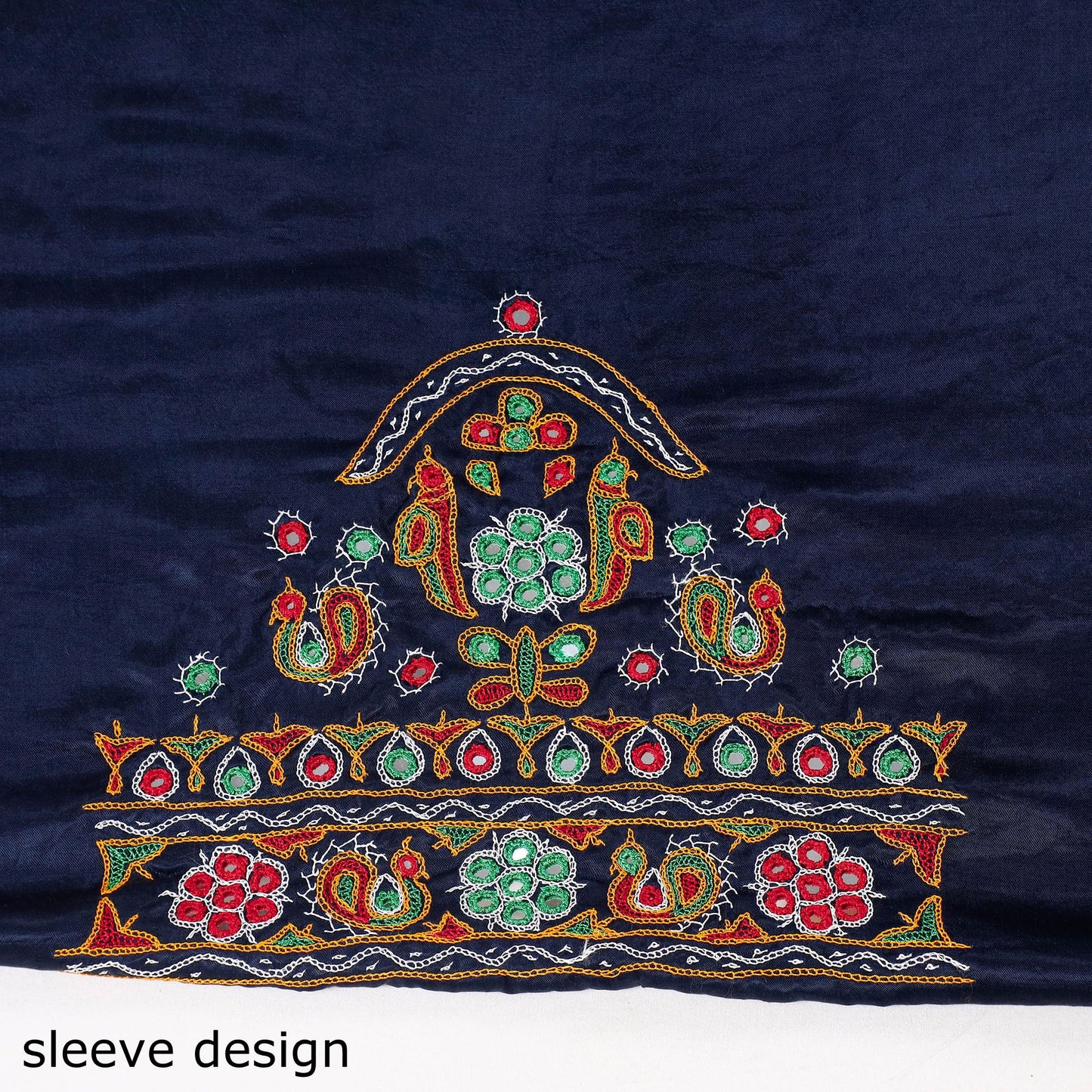 Buy Kutch Mirror Work Mashru Silk Blouse Piece Online at iTokri.com