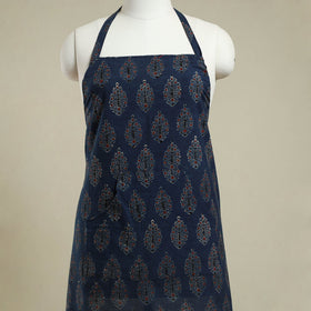  Blue Ajrakh Block Print Cotton Apron with Pocket