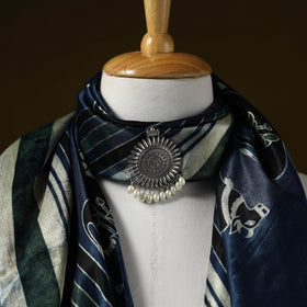 Modal silk pendant necklace scarf 24 - handcrafted