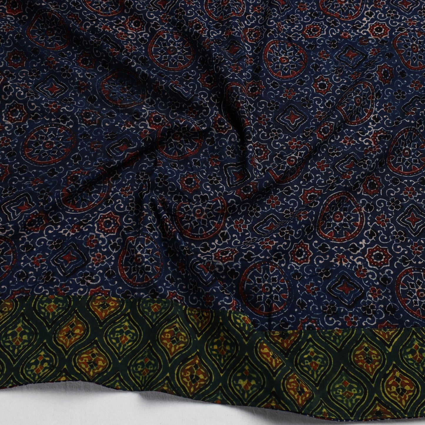 Buy Ajrakh Block Printed Cotton Blouse Piece 