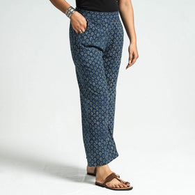 Buy Ajrakh Block Printed Cotton Elasticated Pant Online at iTokri.com