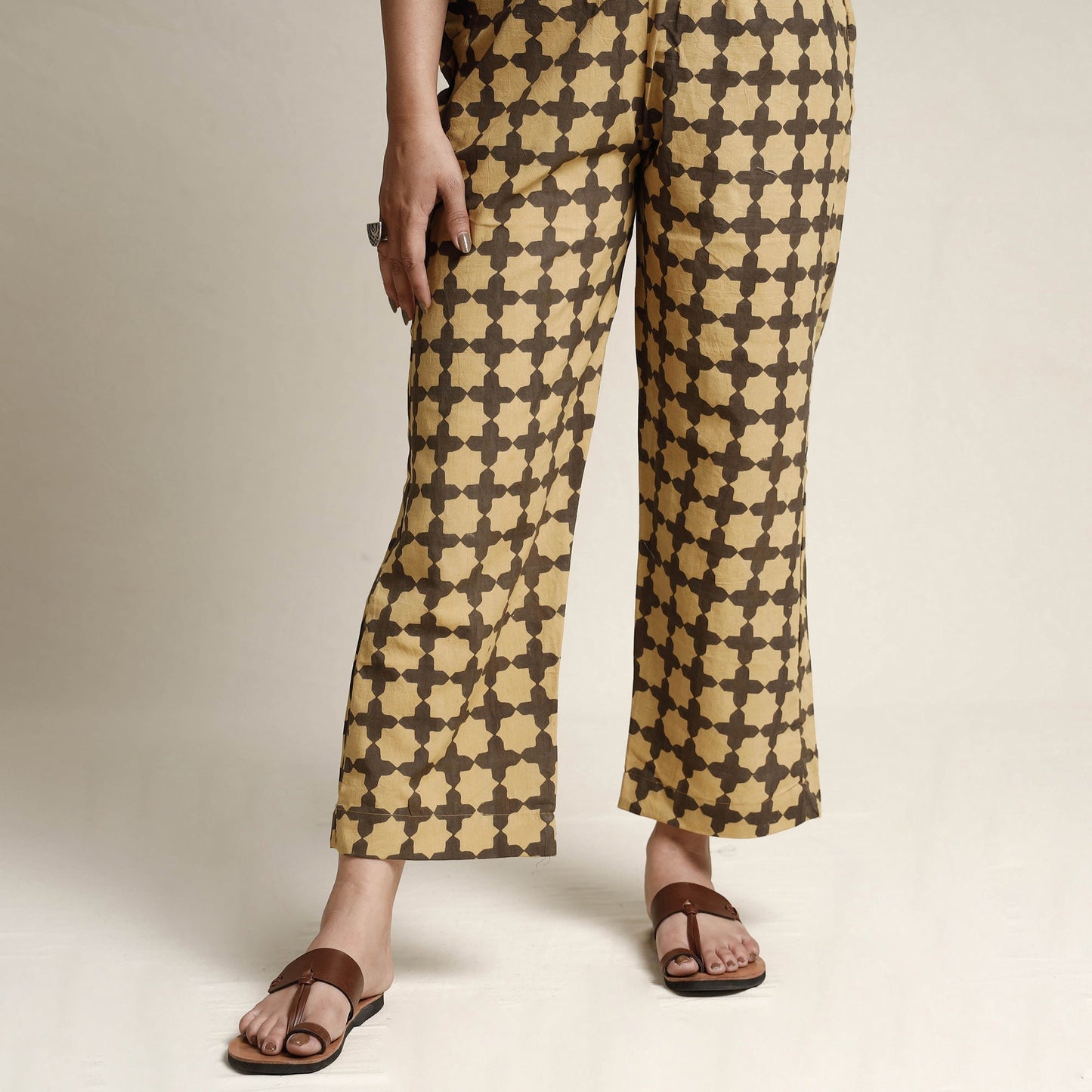 Ajrakh Kurta with Palazzo & Dupatta Set
