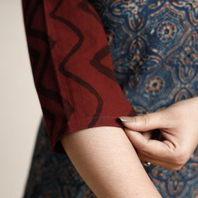 Buy Ajrakh Block Printed Cotton Kurta with Palazzo & Dupatta Set Online at iTokri.com