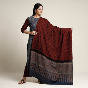 Buy Ajrakh Block Printed Cotton Kurta with Palazzo & Dupatta Set Online at iTokri.com