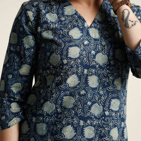 Ajrakh Kurta with Palazzo & Dupatta Set

