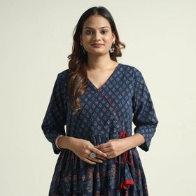 Buy Ajrakh Block Printed Cotton Kurta with Palazzo Set Online at iTokri.com