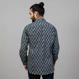 Buy Ajrakh Block Printed Cotton Men Full Sleeve Shirt Online at iTokri.com
