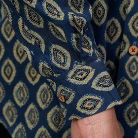 Buy Ajrakh Block Printed Cotton Men Full Sleeve Shirt Online at iTokri.com