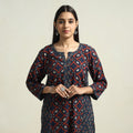 Buy Ajrakh Block Printed Cotton Straight Kurta with Patch Online at iTokri.com