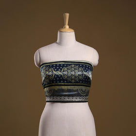 Printed modal silk blouse piece with lace work 29