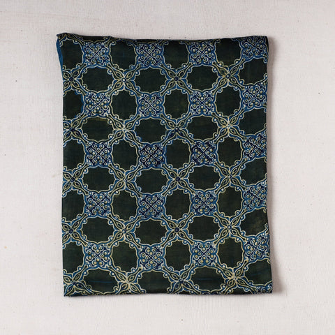  Blue Ajrakh Block Printed Modal Silk Precut fabric