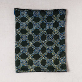  Blue Ajrakh Block Printed Modal Silk Precut fabric