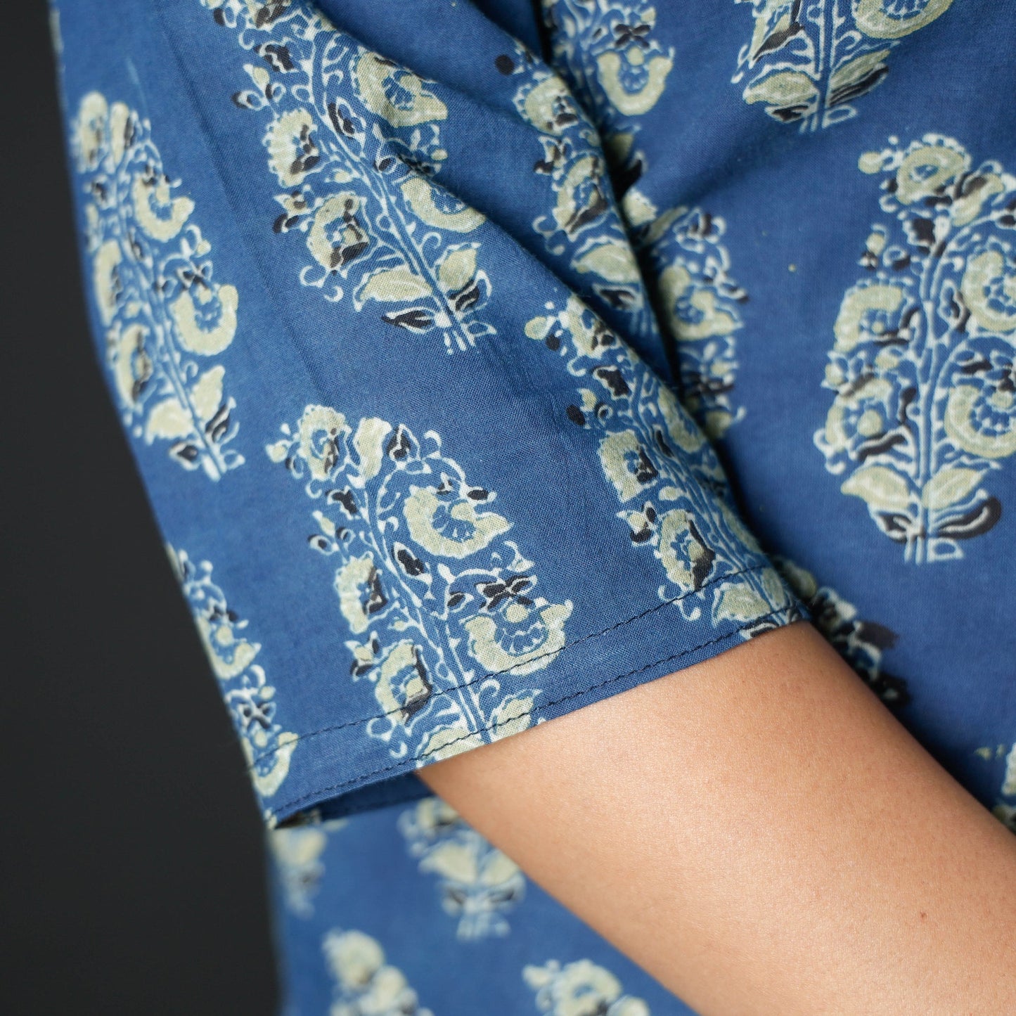 Buy Ajrakh Block Printing Cotton Long Kurta for Women