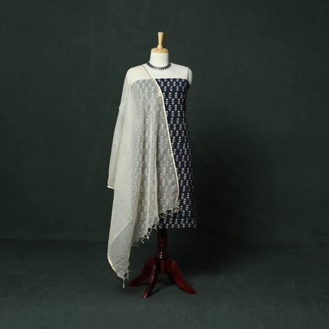 Ajrakh hand block print natural dyed cotton 2pc unstitched