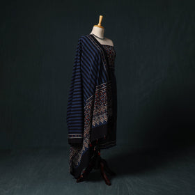 Ajrakh hand block print natural dyed cotton 2pc unstitched