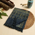 Blue Block Print Cotton Ajrakh Handloom Towel