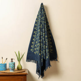 Buy Block Print Cotton Ajrakh Handloom Towel