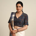 Printed cotton stitched blouse - handcrafted
