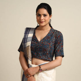 Printed cotton stitched blouse - handcrafted