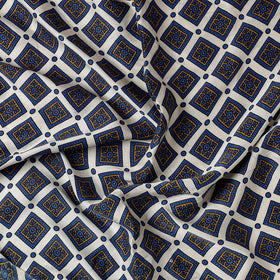 Blue Modal Silk Bagh Hand Block Precut fabric