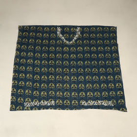 Blue - hand embroidery cotton blouse piece 04 - handcrafted