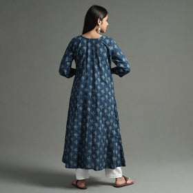  Akola Block Printed Cotton A-Line Long Kurta 