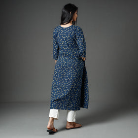  Akola Block Printed Cotton A-Line Long Kurta 