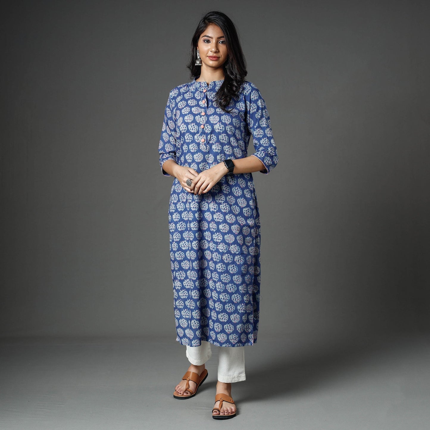 Buy Akola Block Printed Cotton Long Kurta Online l iTokri.com