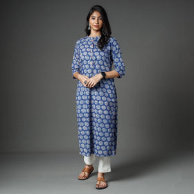 Buy Akola Block Printed Cotton Long Kurta Online l iTokri.com