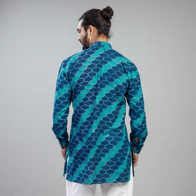 Buy Akola Block Printed Cotton Men Short Kurta Online at iTokri.com