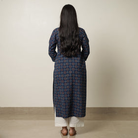 Buy Akola Hand Block Printed Cotton Straight Kurta 02 Online at iTokri.com