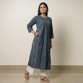  Akola Hand Block Printed Cotton Straight Kurta 28 Online at iTokri.com