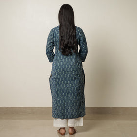 Blue - Akola Hand Block Printed Cotton Straight Kurta 29