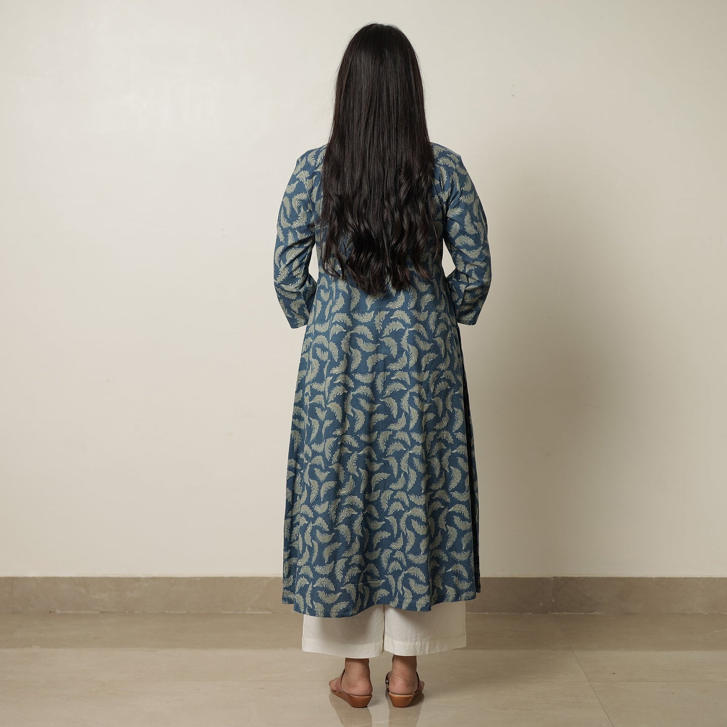 Buy Akola Hand Block Printed Cotton A-Line Kurta for Women