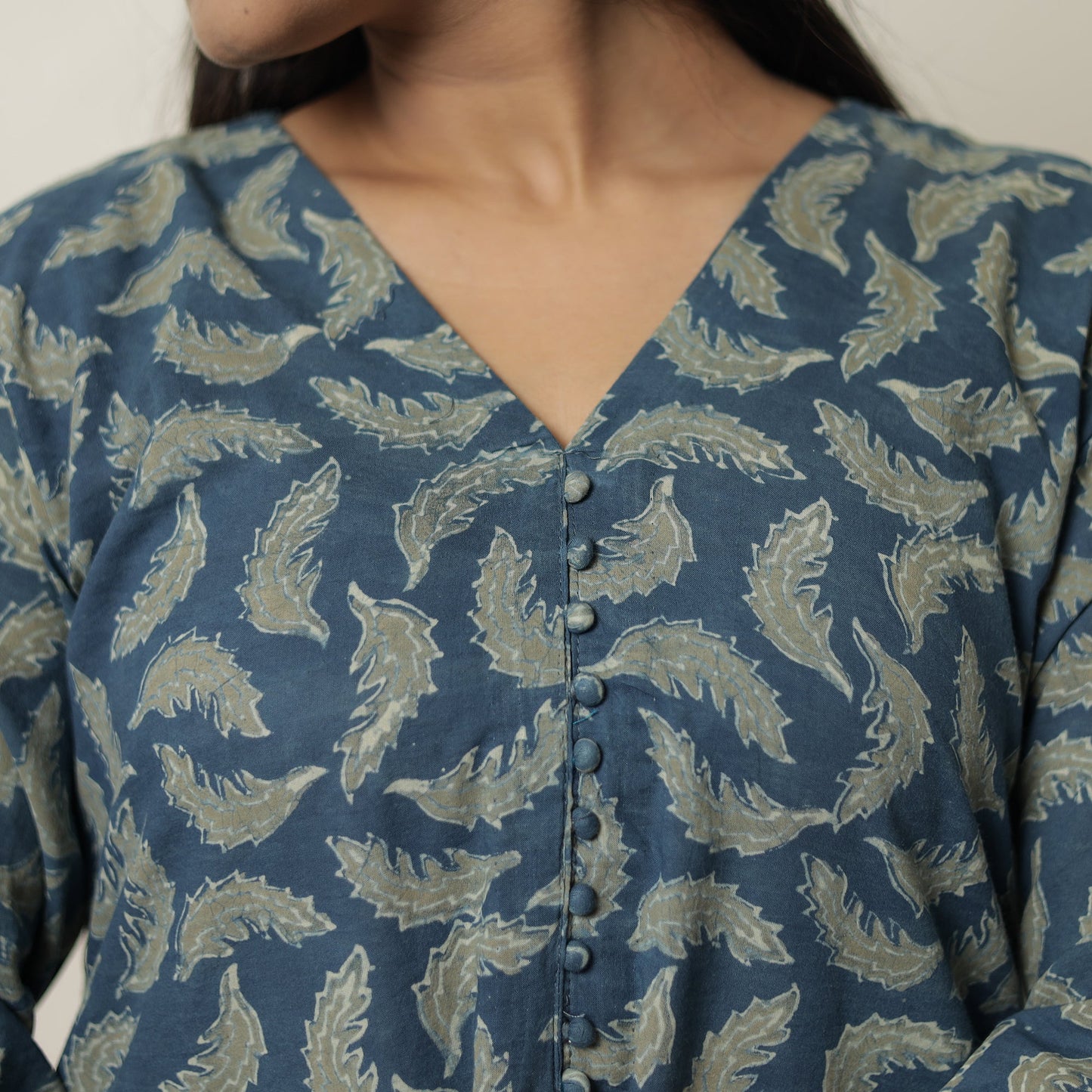 Buy Akola Hand Block Printed Cotton A-Line Kurta for Women